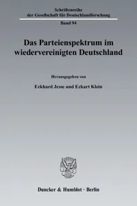 Das Parteienspektrum im wiedervereinigten Deutschland._cover