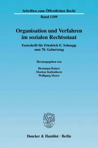 Organisation und Verfahren im sozialen Rechtsstaat._cover