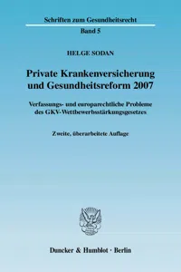 Private Krankenversicherung und Gesundheitsreform 2007._cover