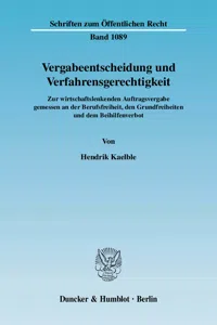 Vergabeentscheidung und Verfahrensgerechtigkeit._cover