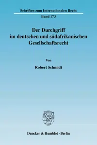 Der Durchgriff im deutschen und südafrikanischen Gesellschaftsrecht._cover