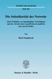 Die Subsidiarität der Notwehr._cover