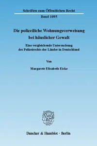 Die polizeiliche Wohnungsverweisung bei häuslicher Gewalt._cover