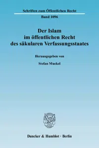 Der Islam im öffentlichen Recht des säkularen Verfassungsstaates._cover