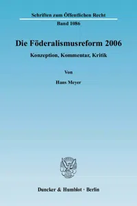 Die Föderalismusreform 2006._cover