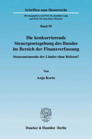 Die konkurrierende Steuergesetzgebung des Bundes im Bereich der Finanzverfassung.