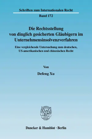 Die Rechtsstellung von dinglich gesicherten Gläubigern im Unternehmensinsolvenzverfahren.