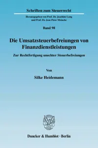 Die Umsatzsteuerbefreiungen von Finanzdienstleistungen._cover