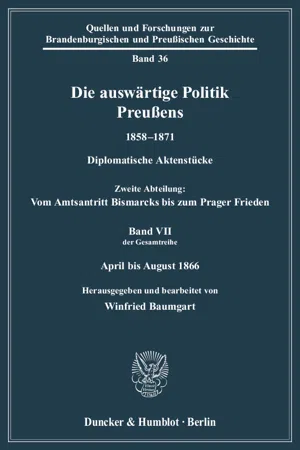 Die auswärtige Politik Preußens 1858–1871.