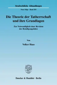 Die Theorie der Tatherrschaft und ihre Grundlagen._cover