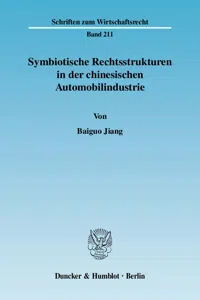 Symbiotische Rechtsstrukturen in der chinesischen Automobilindustrie._cover