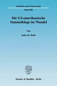 Die US-amerikanische Sammelklage im Wandel._cover