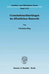 Gemeindenachbarklagen im öffentlichen Baurecht._cover