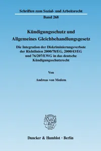 Kündigungsschutz und Allgemeines Gleichbehandlungsgesetz._cover