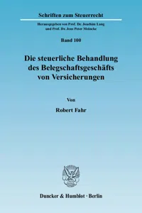 Die steuerliche Behandlung des Belegschaftsgeschäfts von Versicherungen._cover