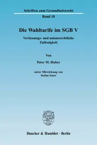 Die Wahltarife im SGB V._cover