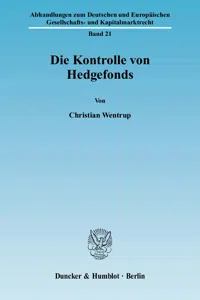 Die Kontrolle von Hedgefonds._cover