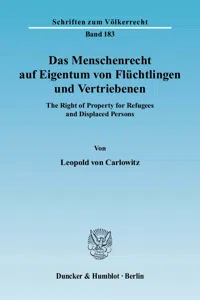 Das Menschenrecht auf Eigentum von Flüchtlingen und Vertriebenen._cover