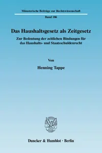 Das Haushaltsgesetz als Zeitgesetz._cover