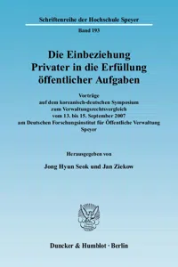 Die Einbeziehung Privater in die Erfüllung öffentlicher Aufgaben._cover