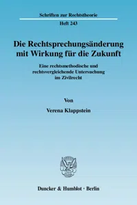 Die Rechtsprechungsänderung mit Wirkung für die Zukunft._cover