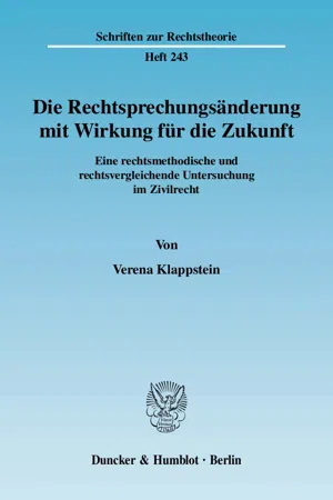 Die Rechtsprechungsänderung mit Wirkung für die Zukunft.