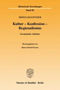 Kultur - Konfession - Regionalismus._cover