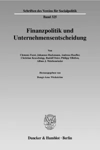 Finanzpolitik und Unternehmensentscheidung._cover