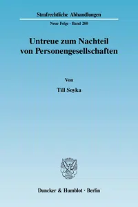 Untreue zum Nachteil von Personengesellschaften._cover