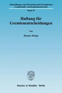 Haftung für Gremienentscheidungen._cover