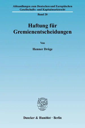 Haftung für Gremienentscheidungen.