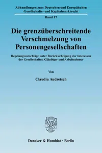 Die grenzüberschreitende Verschmelzung von Personengesellschaften._cover