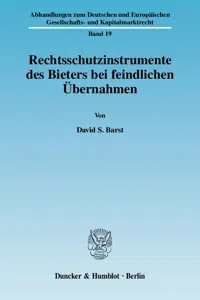 Rechtsschutzinstrumente des Bieters bei feindlichen Übernahmen._cover