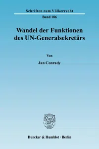 Wandel der Funktionen des UN-Generalsekretärs._cover