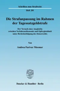 Die Strafanpassung im Rahmen der Tagessatzgeldstrafe._cover