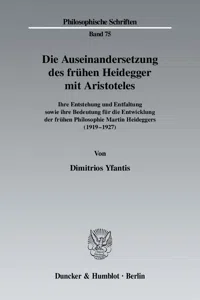 Die Auseinandersetzung des frühen Heidegger mit Aristoteles._cover