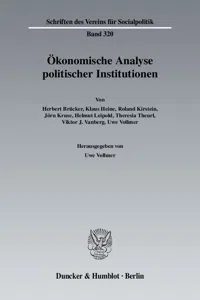 Ökonomische Analyse politischer Institutionen._cover