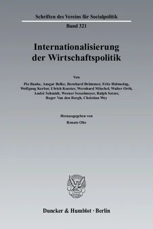 Internationalisierung der Wirtschaftspolitik.