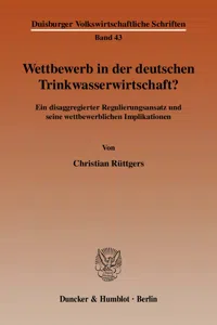 Wettbewerb in der deutschen Trinkwasserwirtschaft?_cover