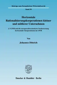 Horizontale Rationalisierungskooperationen kleiner und mittlerer Unternehmen._cover