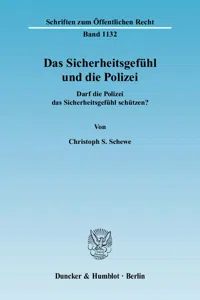 Das Sicherheitsgefühl und die Polizei._cover