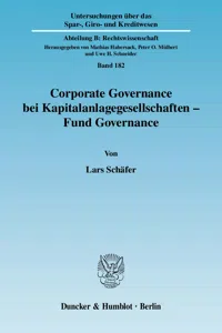 Corporate Governance bei Kapitalanlagegesellschaften - Fund Governance._cover