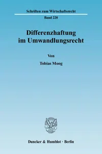 Differenzhaftung im Umwandlungsrecht._cover