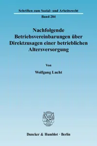 Nachfolgende Betriebsvereinbarungen über Direktzusagen einer betrieblichen Altersversorgung._cover