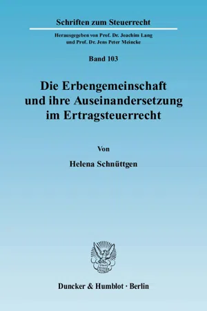 Die Erbengemeinschaft und ihre Auseinandersetzung im Ertragsteuerrecht.