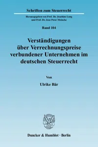 Verständigungen über Verrechnungspreise verbundener Unternehmen im deutschen Steuerrecht._cover