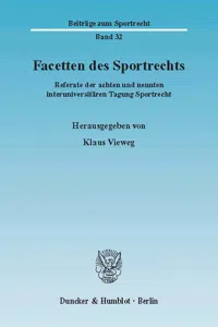 Facetten des Sportrechts._cover