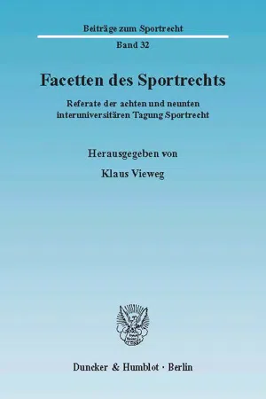 Facetten des Sportrechts.