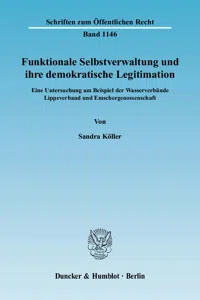 Funktionale Selbstverwaltung und ihre demokratische Legitimation._cover