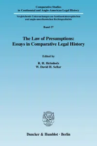 The Law of Presumptions: Essays in Comparative Legal History._cover